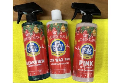 Drivers Choice Car Cleaning Kit (Car Wax / Glass Cleaner / Dash Shine / Microfibre Cloth)